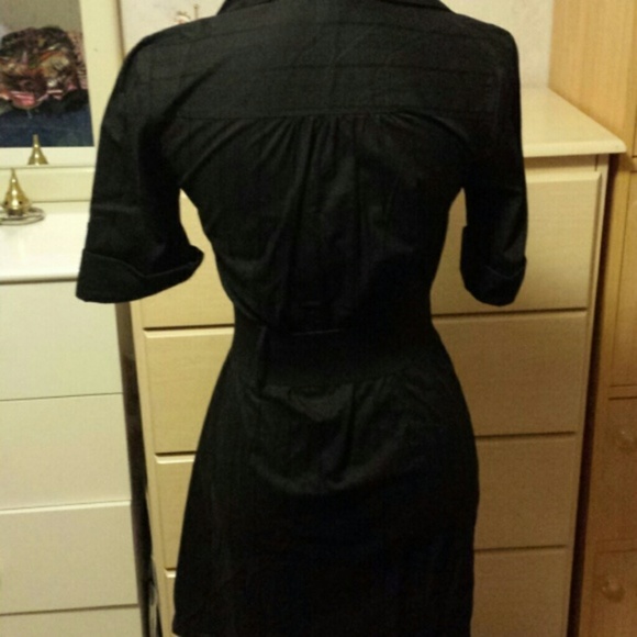 NEW - BCX Black Button-up Belted Dress - Picture 3 of 4